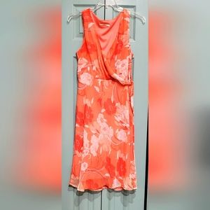 Sleeveless peach flowered dress